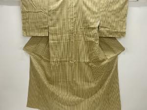 縞模様織出し手織り紬着物